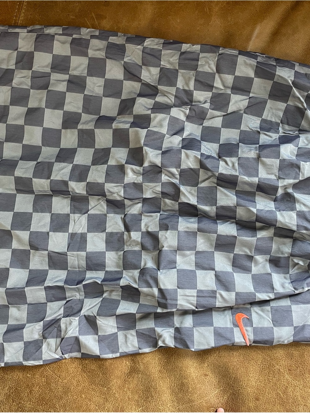 Nike purple Checkerboard skirt with Orange Logo
